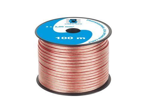 Cabletech Reproduktorový kábel CCA 2,0 mm (100 m rolka), ružový KAB0359