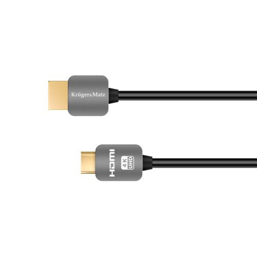 Kábel HDMI - mini HDMI zástrčka (AC) 1,8m Kruger & Matz sivá KM0325
