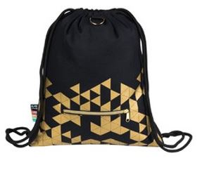 BAMBINO KX4475 batoh na šnúrku čierno-zlatý