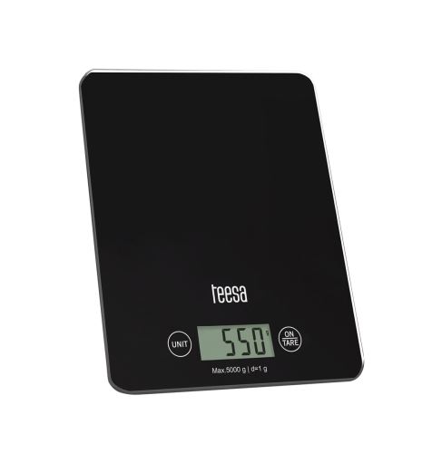 Čierna sklenená digitálna kuchynská váha Teesa TSA0804