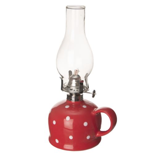 Orion Petrolejová lampa s keramickým telom 822260 červená