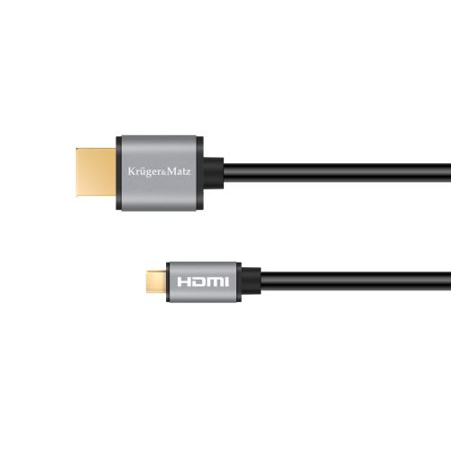 Kábel HDMI - micro HDMI 1,8m Kruger & Matz Basic sivá KM1238