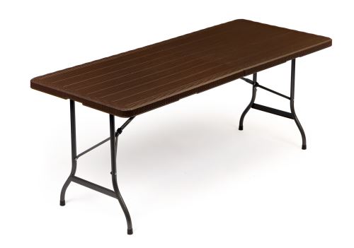 MODERNHOME MZK-180 BROWN Záhradný banketový cateringový stôl skladací 180 cm hnedý